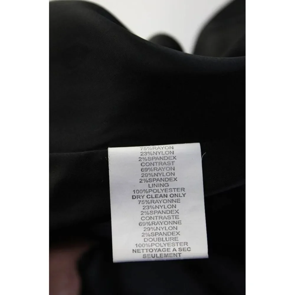 Trina Turk Womens Back Zip Sleeveless Crew Neck A Line Dress Black Size 12_6